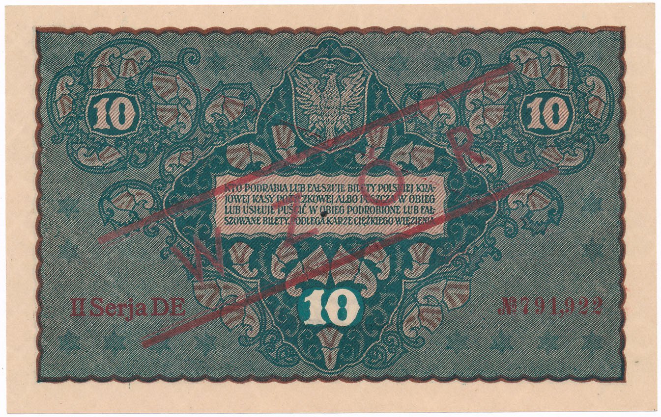 WZÓR. 10  marek polskich 1920